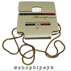 Italy 24K Gold OV 925 Sterl Silver Necklace Chain
